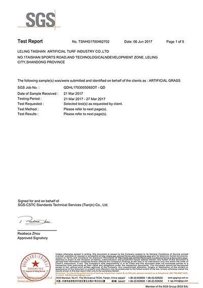 Informe de prueba SGS de detección de 26 metales pesados